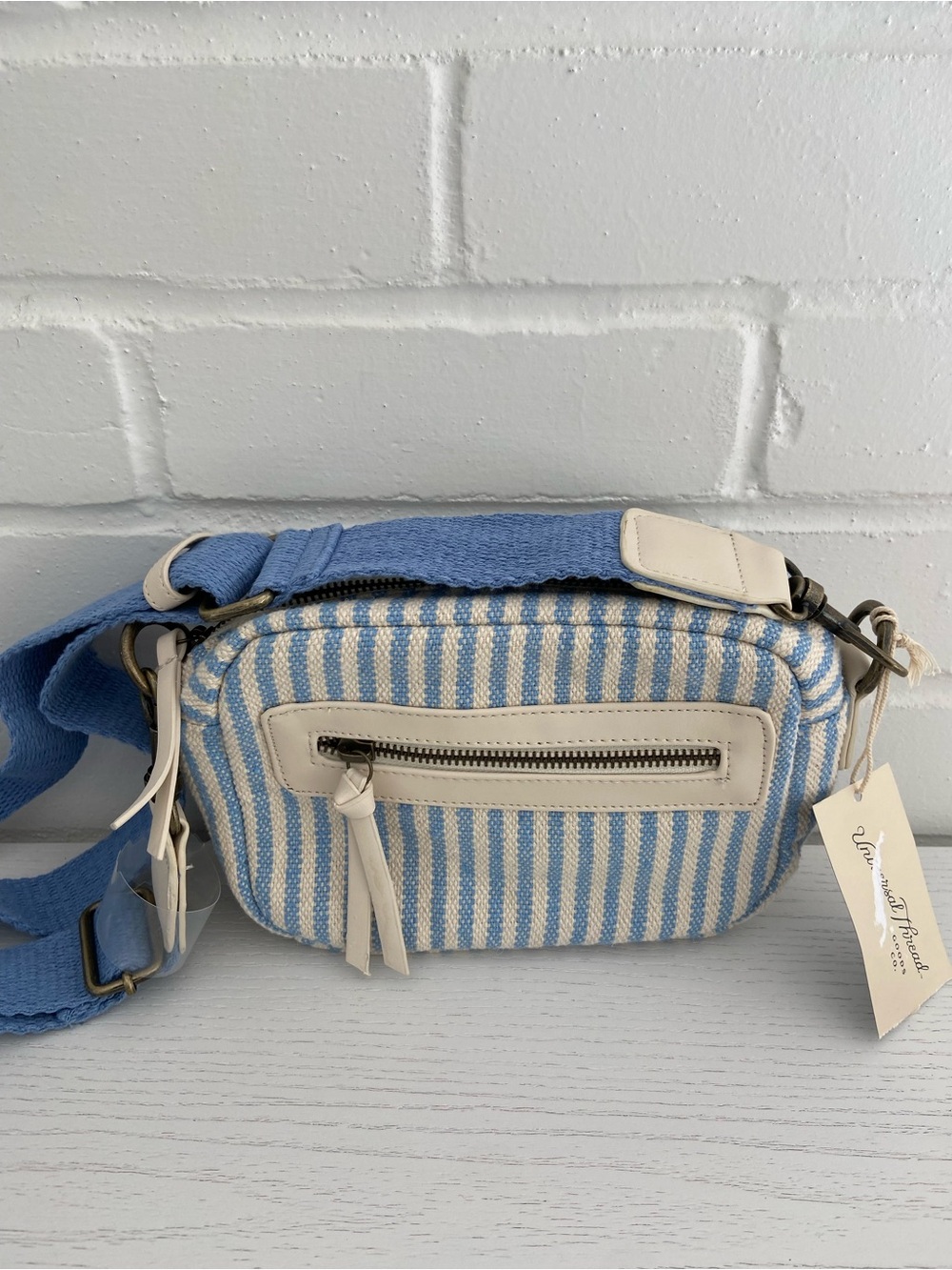 New With Tags Universal Threads Summer  Striped Baby Blue & White Crossbody Bag